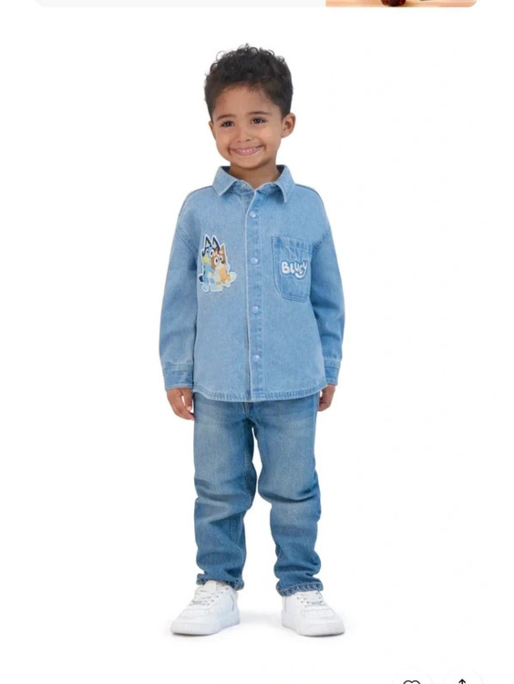 Bluey toddler light-wash denim button-down shirt jacket 12M